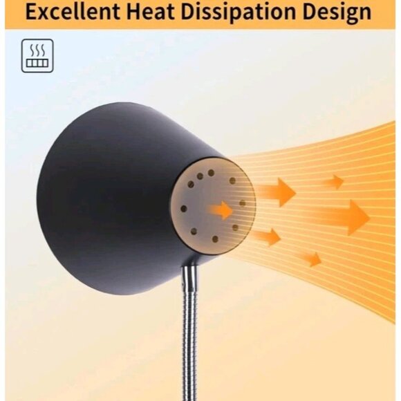 RUNTOP Desk Lamp, Black Desk Lamps for Home Office, LED Desk Light with USB Port - Picture 8 of 8